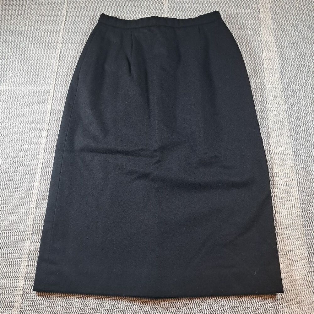 VTG 80’s Black Pendleton Wool Midi Pencil Skirt Lined  Size 8 Classic Officecore